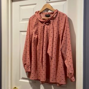 COPY - Black polka dot Pink Blouse